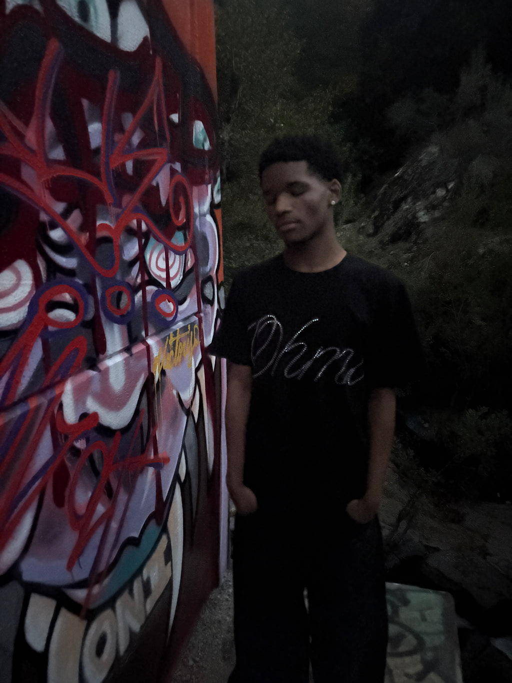 Cursive Ohmi rhinestone tee