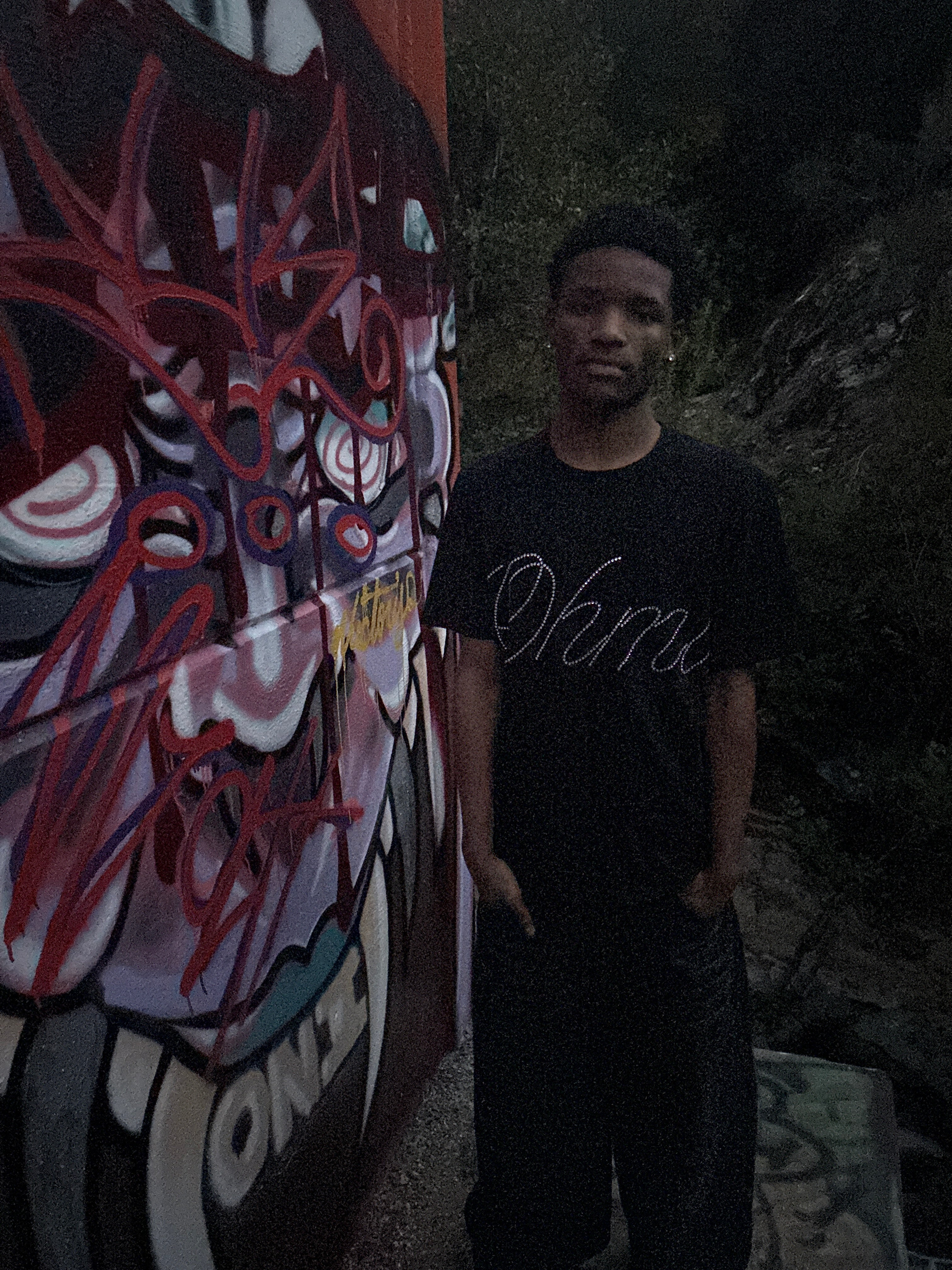 Cursive Ohmi rhinestone tee